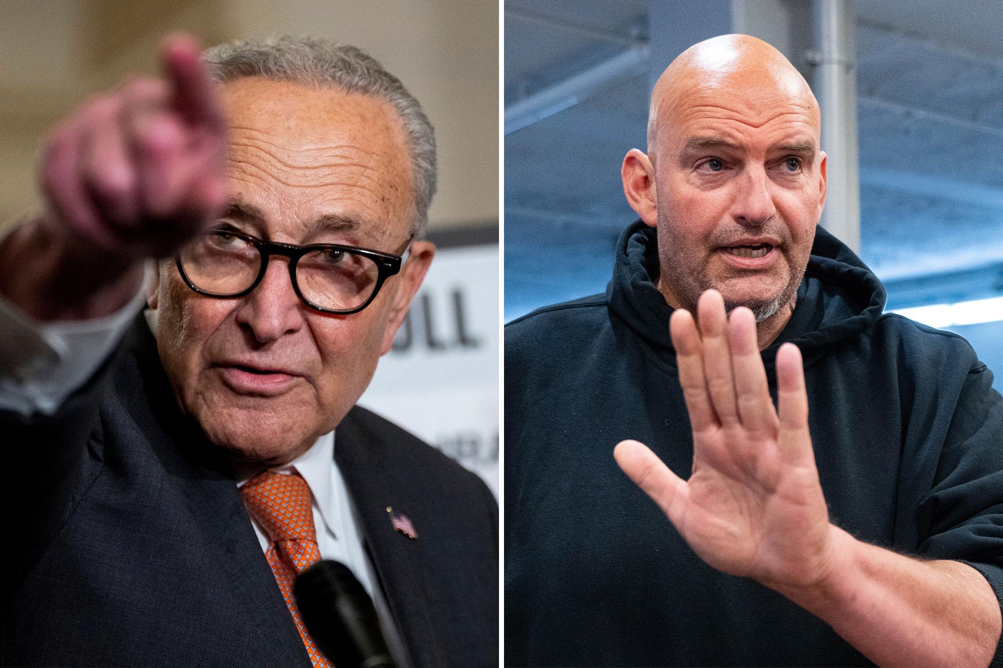 Chuck Schumer all but begs ‘very good member’ John Fetterman to remain a Democrat 135978357