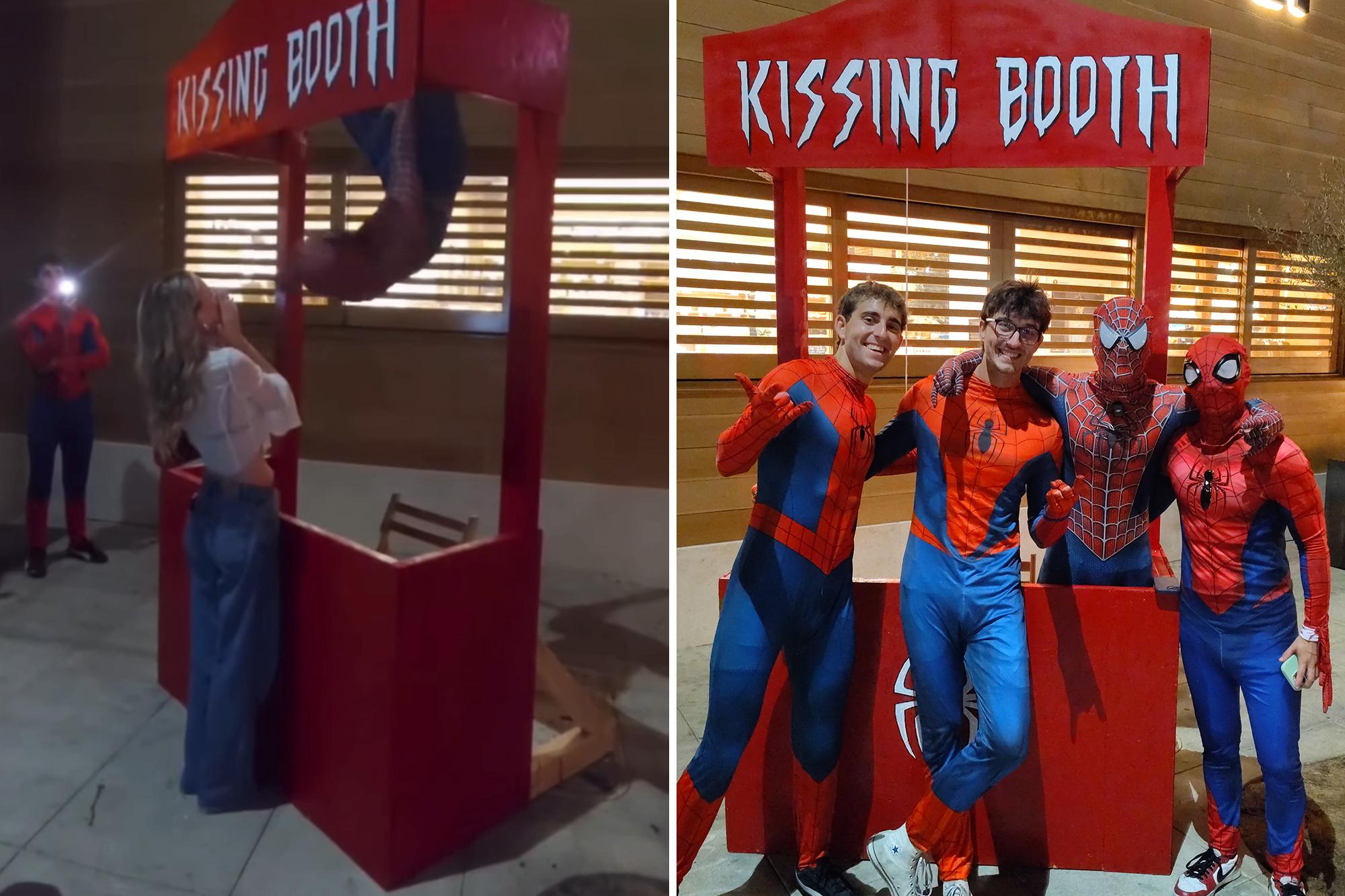 Angelenos line up to lock lips with Spider-Man impersonators outside luxury grocery store 136114093
