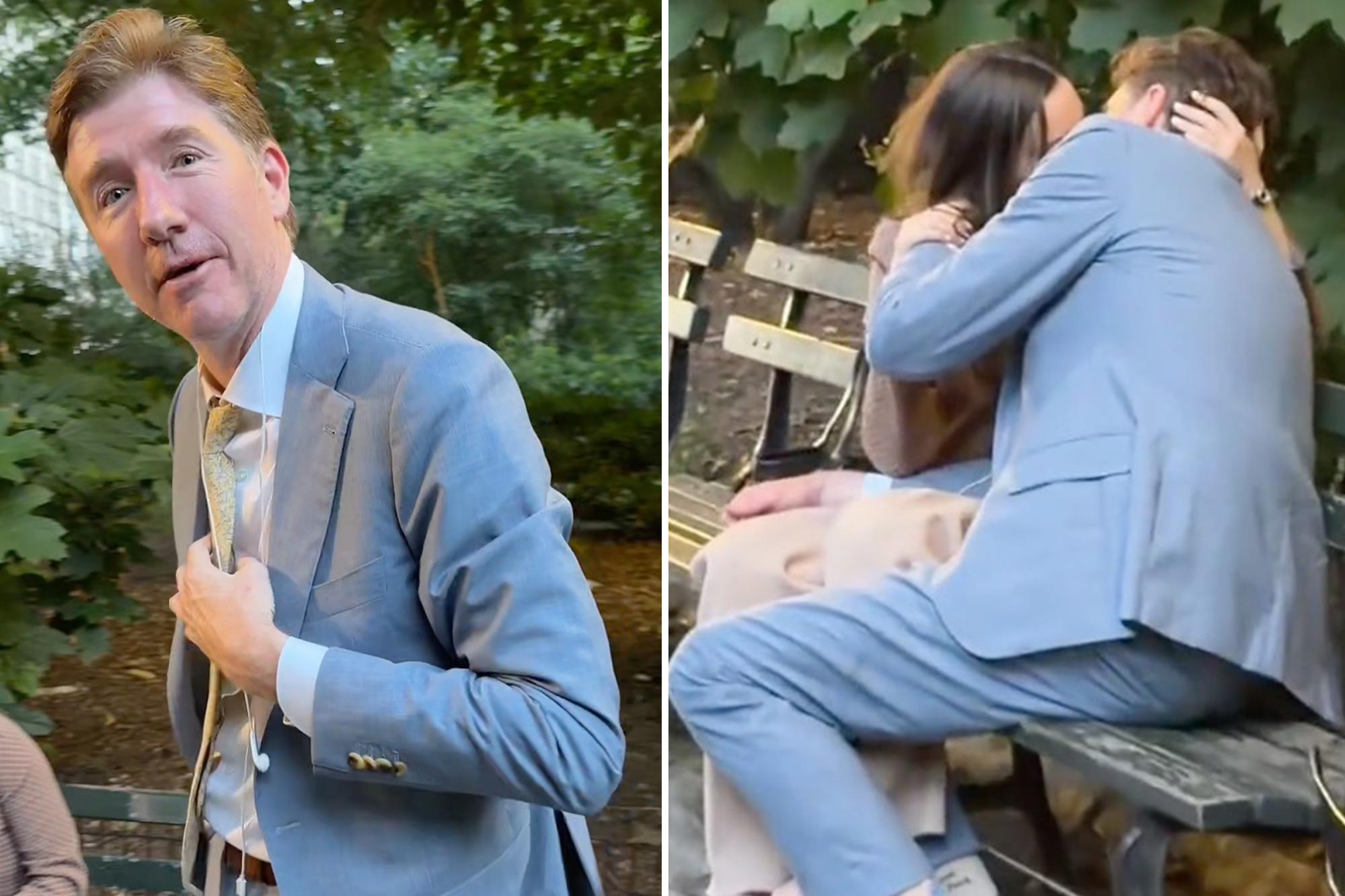 Law partner caught canoodling younger associate in Central Park could lose millions as lucrative offer reneged lawyer caught canoodling colleague sin 135920429