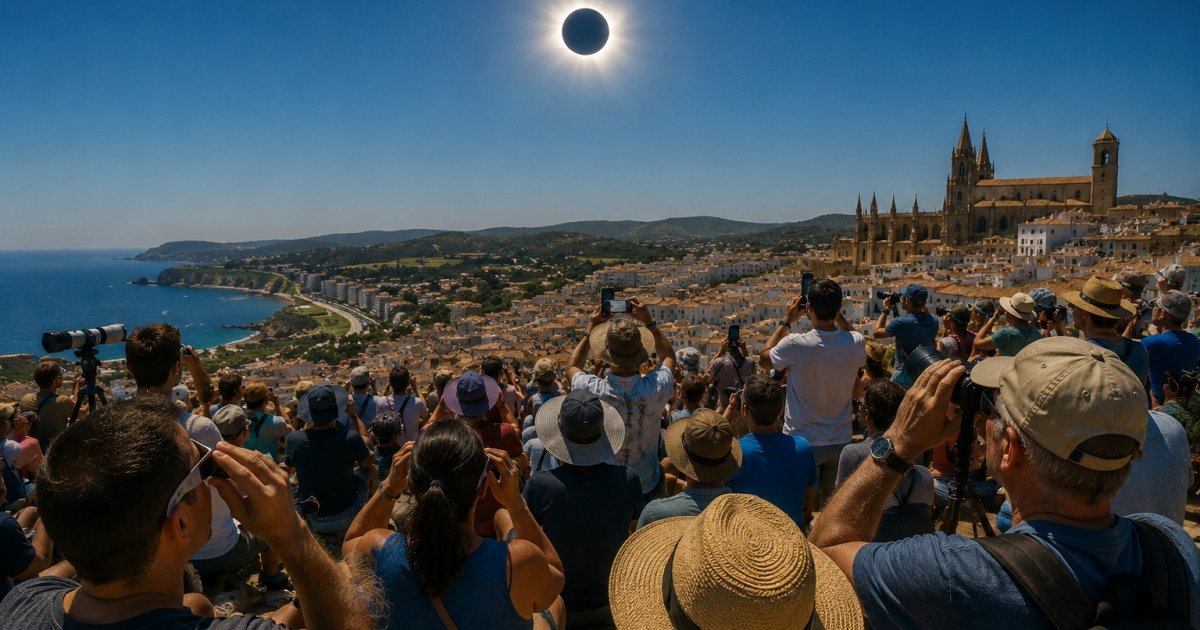 Why Thousands Are Heading to Spain for the August 2026 Total Solar Eclipse representative image showing skywatchers gathering spain witness august 12 2026 total solar