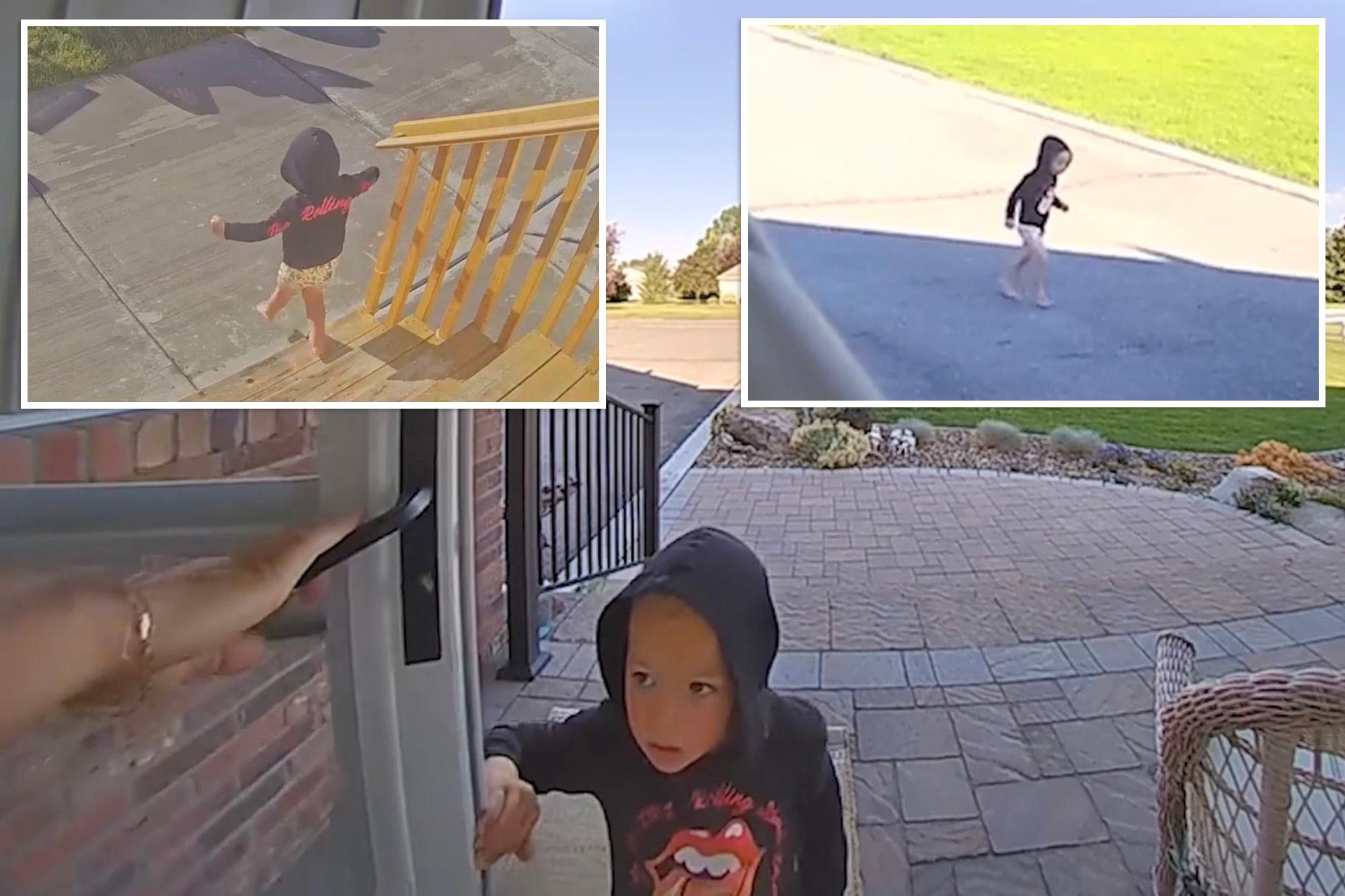 Daring Idaho tot, 3, sneaks out of family home and runs half-mile — crossing a 50 mph road — to his grandma’s house toddler escape comp