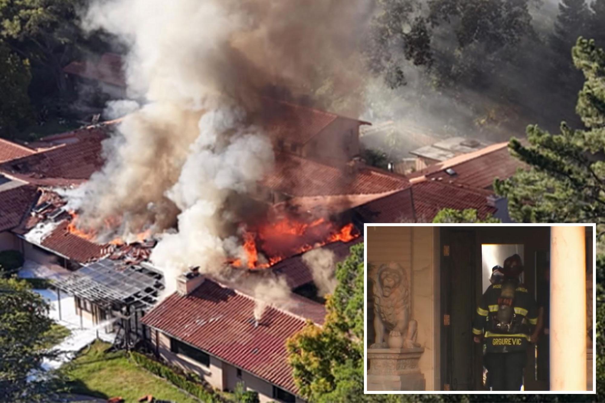 East Bay mansion built by Kaiser Permanente founder who made the Hoover Dam bursts into flames 136279936