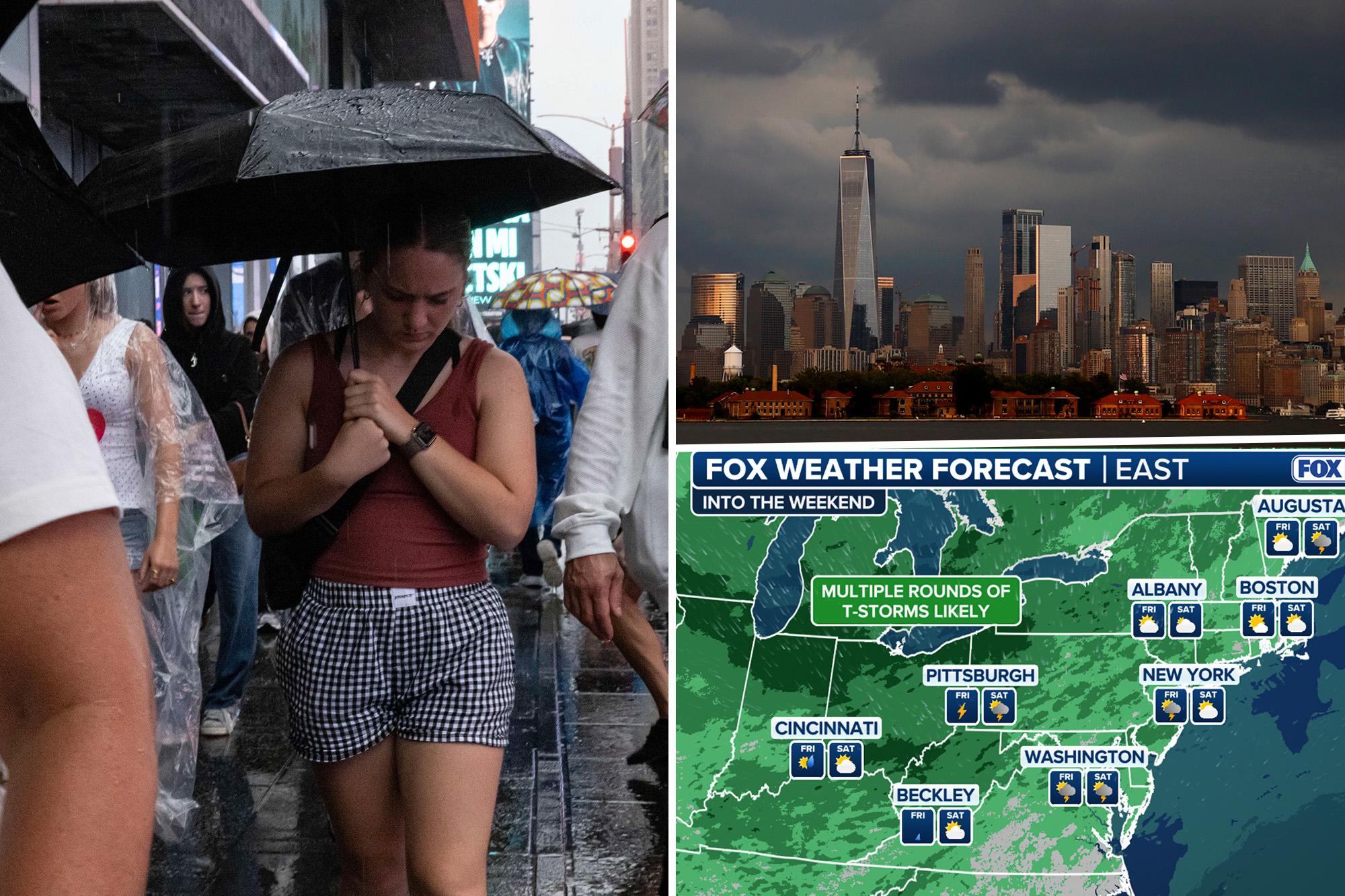 Powerful thunderstorms, flooding threaten East Coast through weekend amid sweltering heat 136751012