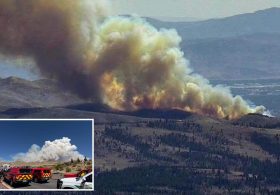 Wildfire explodes across Nevada border as California evacuation warnings issued