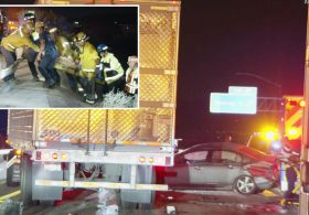 Chaos on California’s State Route 4 as big rig smashes into cars