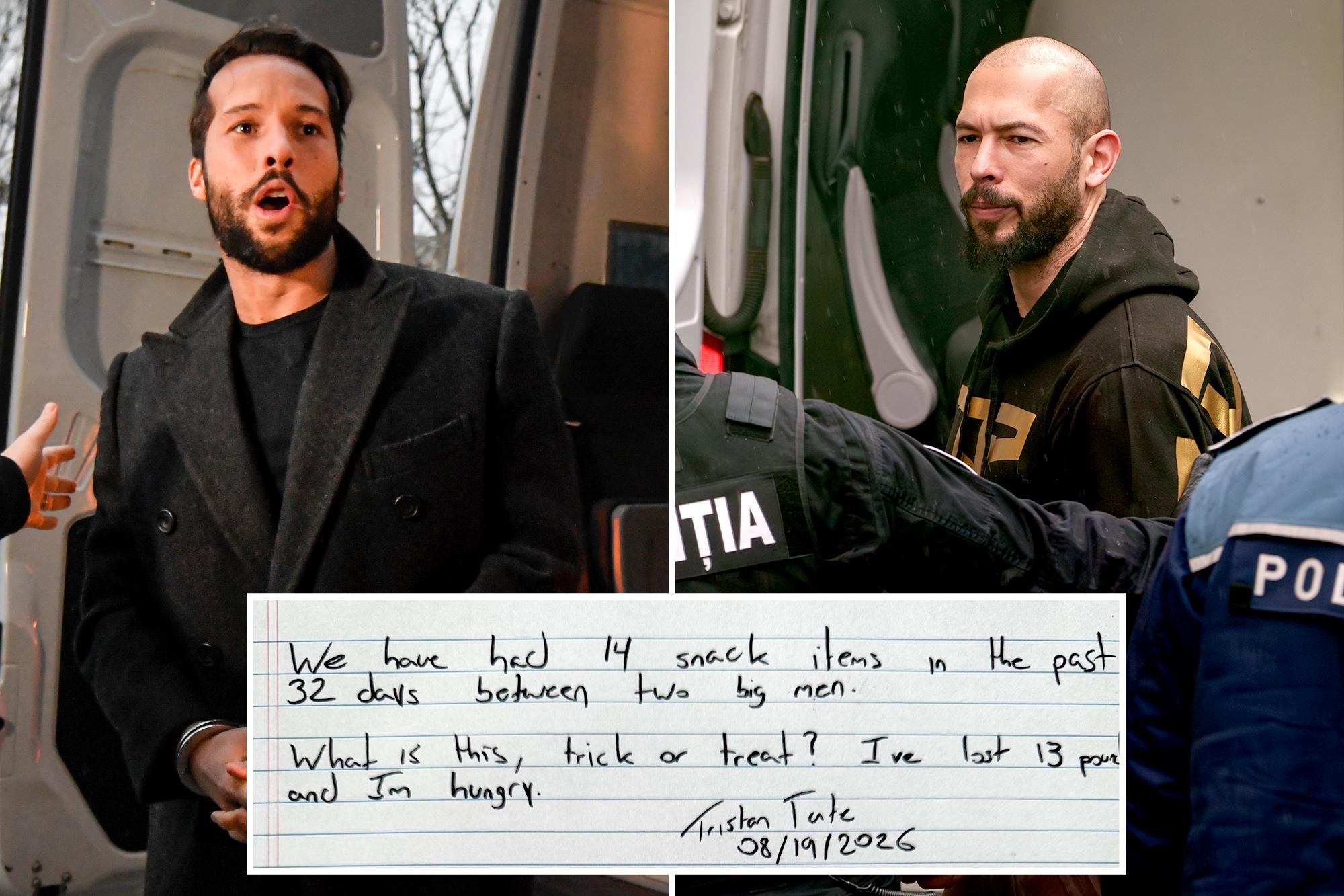 Tate brothers whine about jail snacks in childish handwritten note to lawyer 138658222