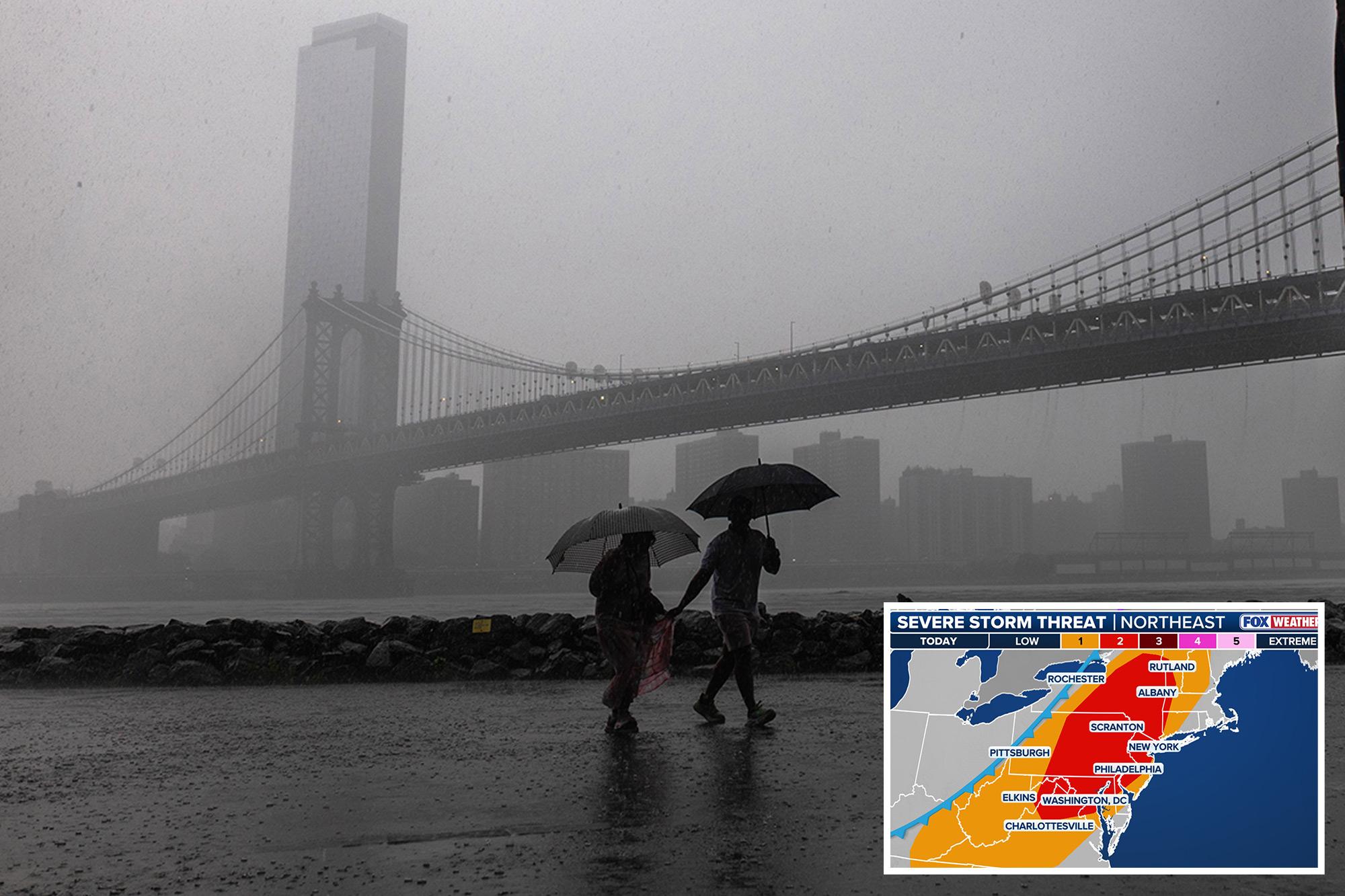 38M Americans face possible tornadoes and flooding as NYC, East Coast cities targeted by storms 138683997