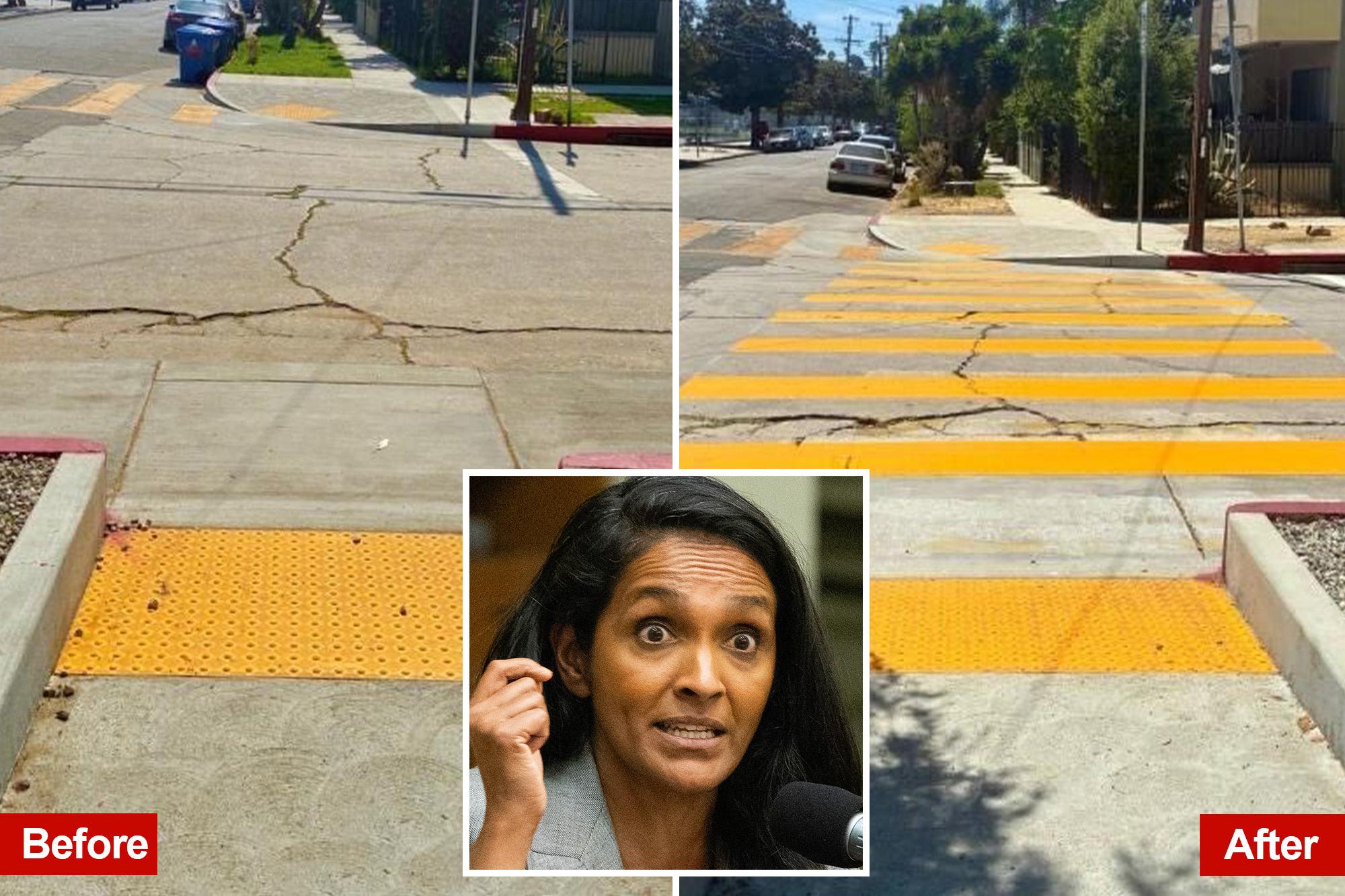 Nithya Raman roasted for boasting about paint job on mangled street: ‘Lipstick on a pig’ 138705495