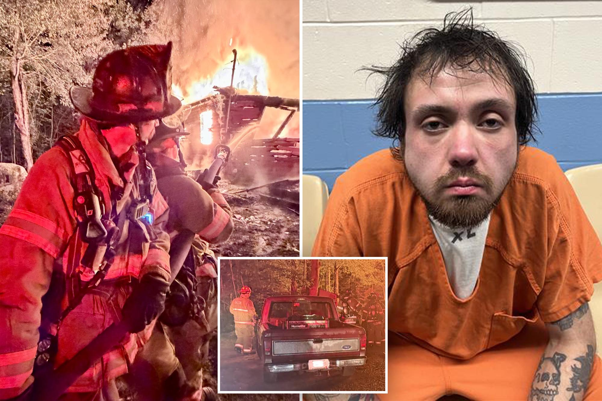New Hampshire man allegedly steals rescue truck from firefighters battling his burning home 138749728
