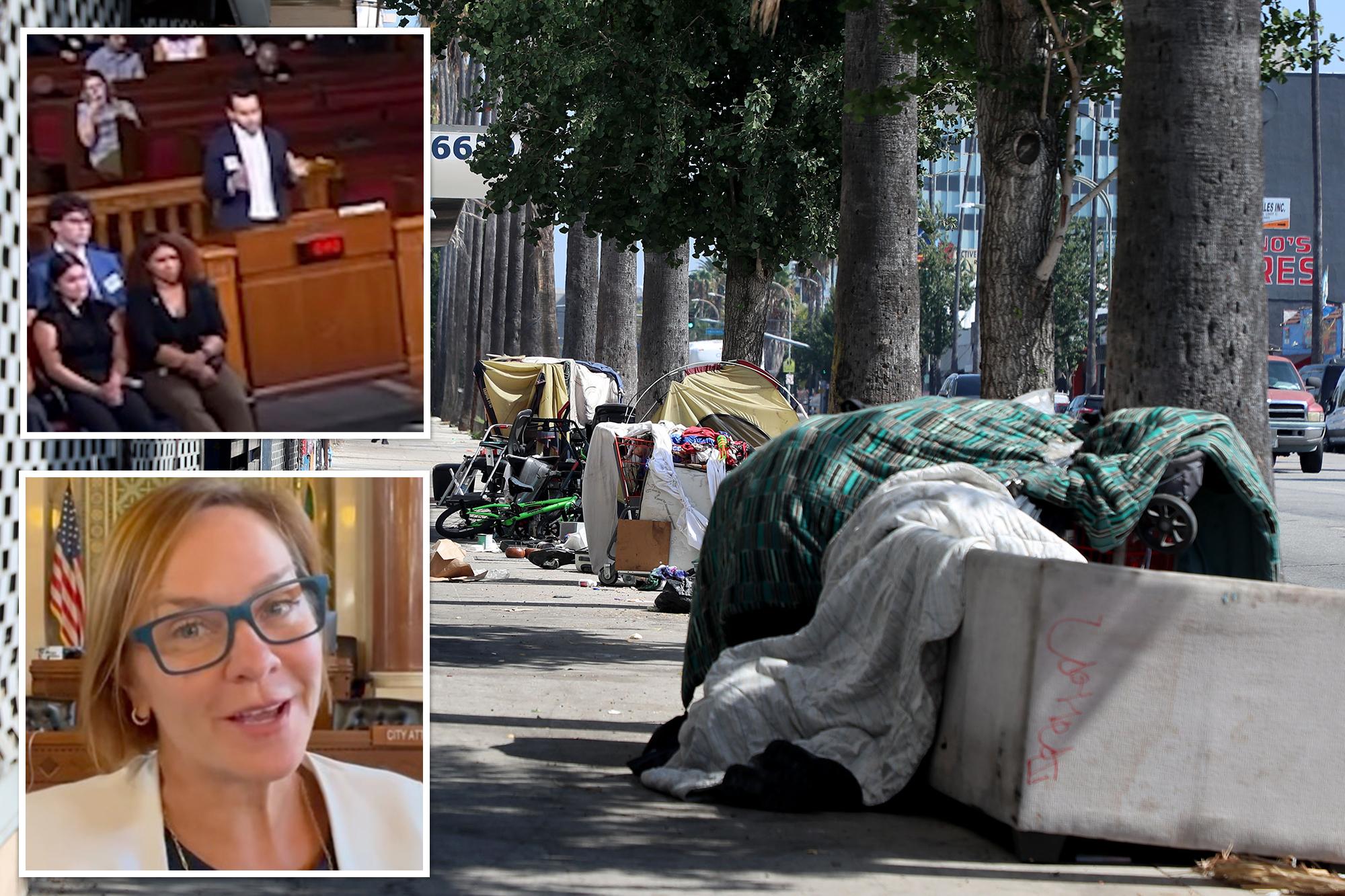 Wild proposal in city council meeting aimed at creating build public ‘sex huts’ for LA homeless 138813748