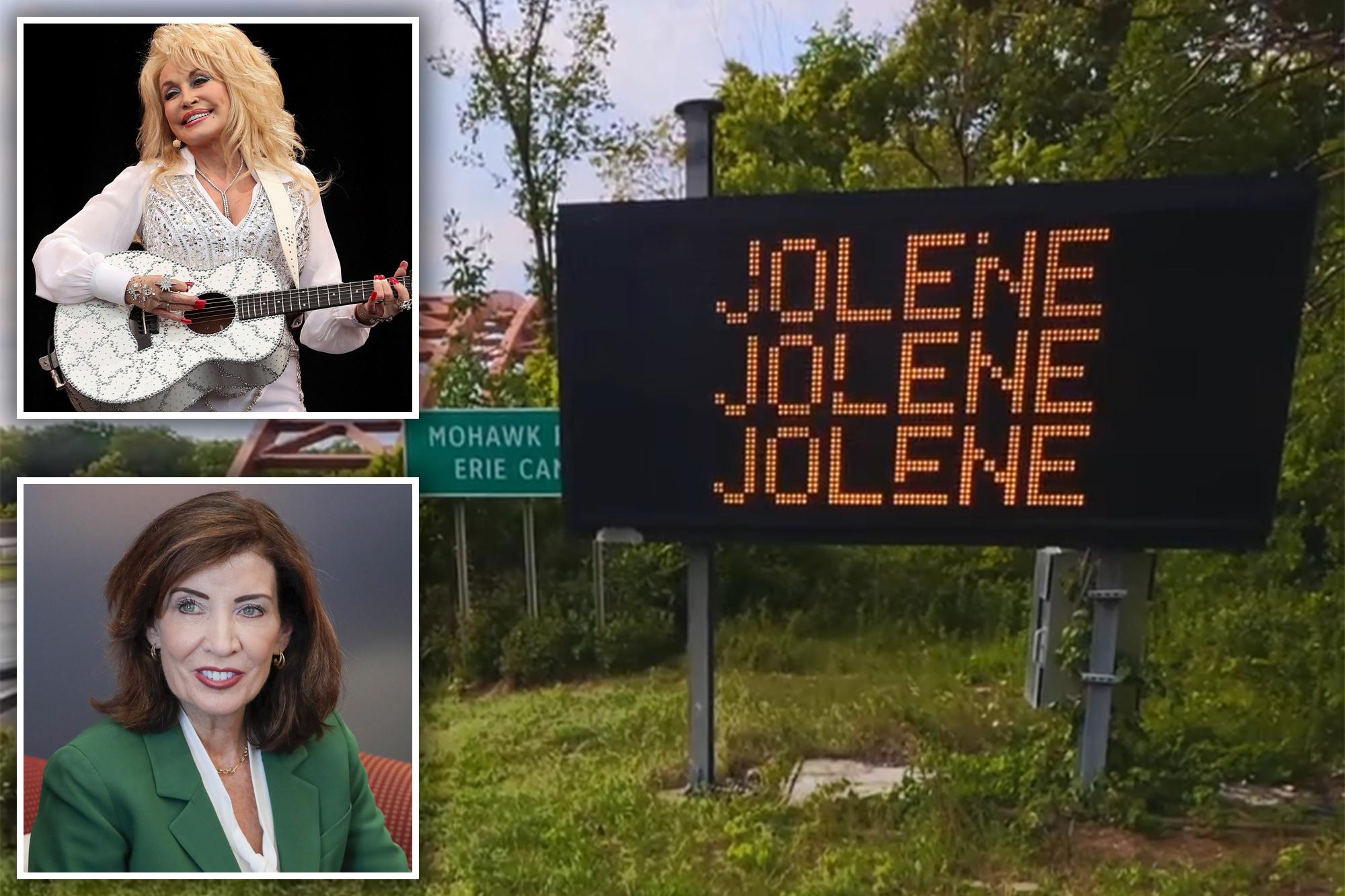 Hochul-approved NY highway signs honoring Dolly Parton violate federal safety guidelines 138817247