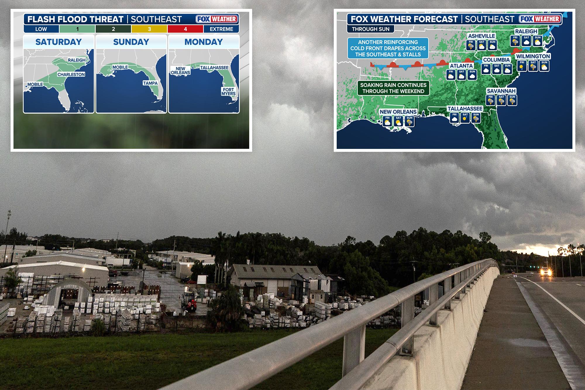 Thunderstorms, treacherous flash flooding slam Southeast as severe weather threat continues 138883976