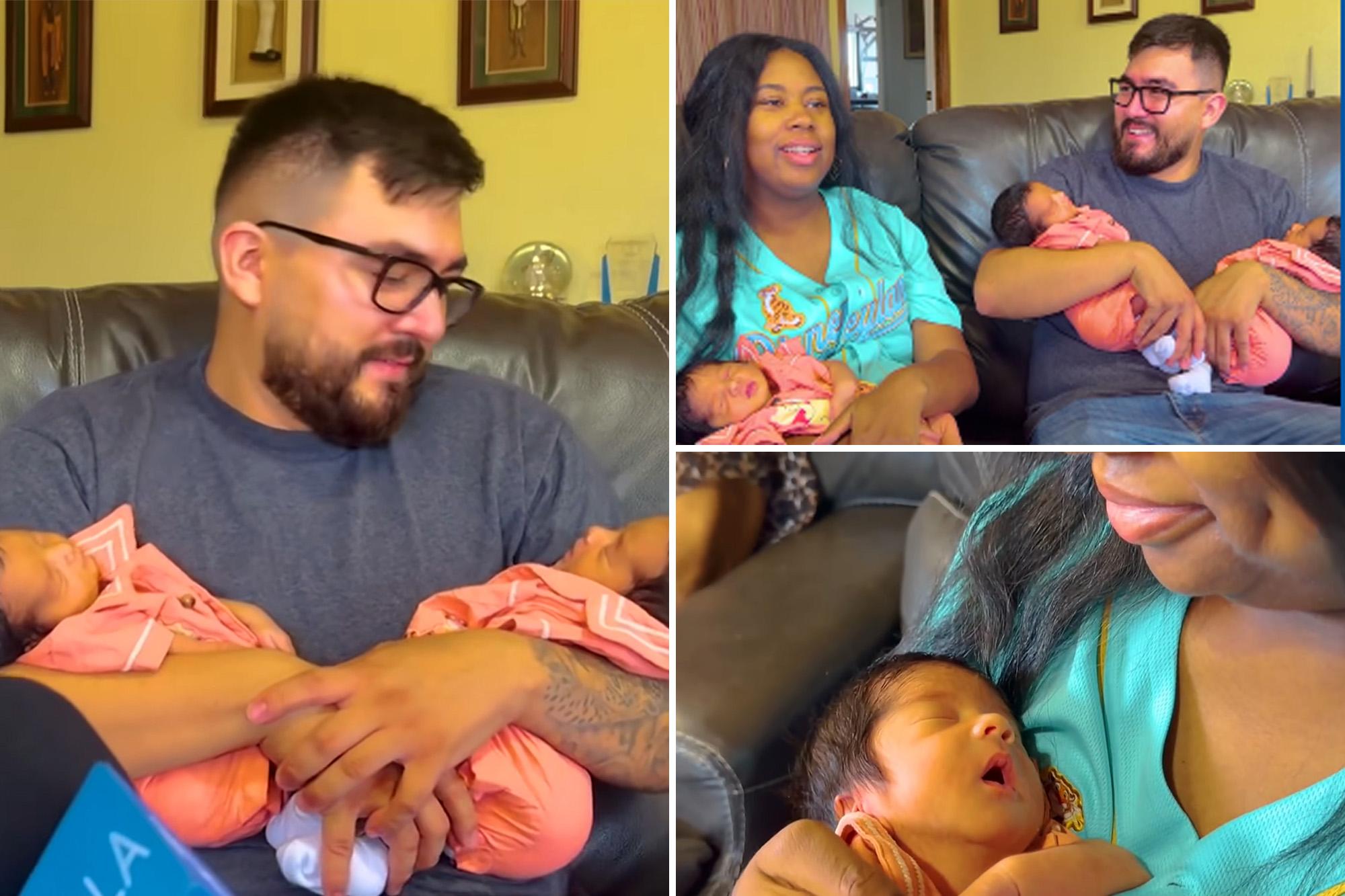 Los Angeles mom gives birth to newborn triplets weighing 19lbs — just shy of Guinness World Record 138898091