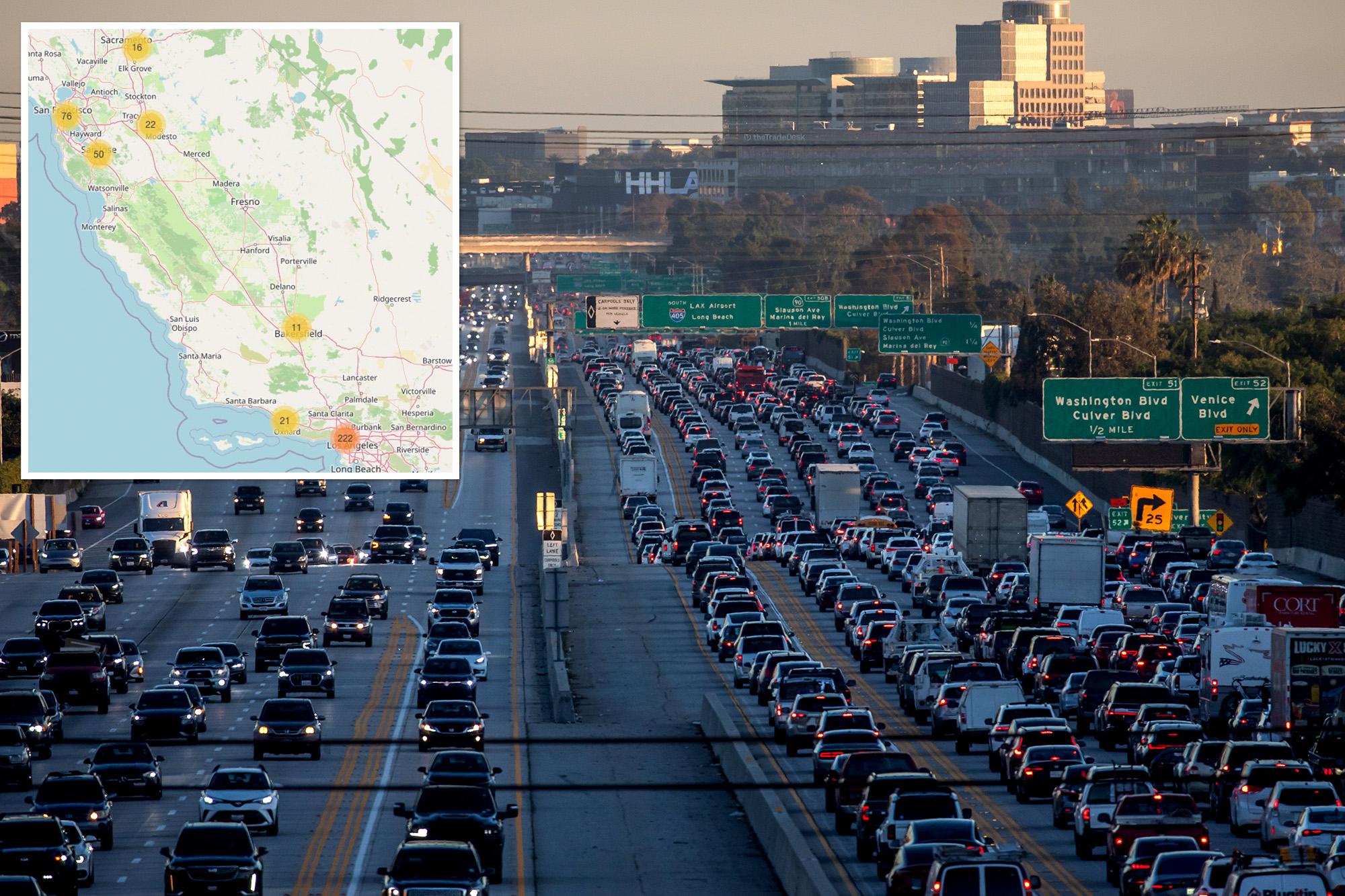 Map reveals exactly where all the speed traps are hidden across California 138903197