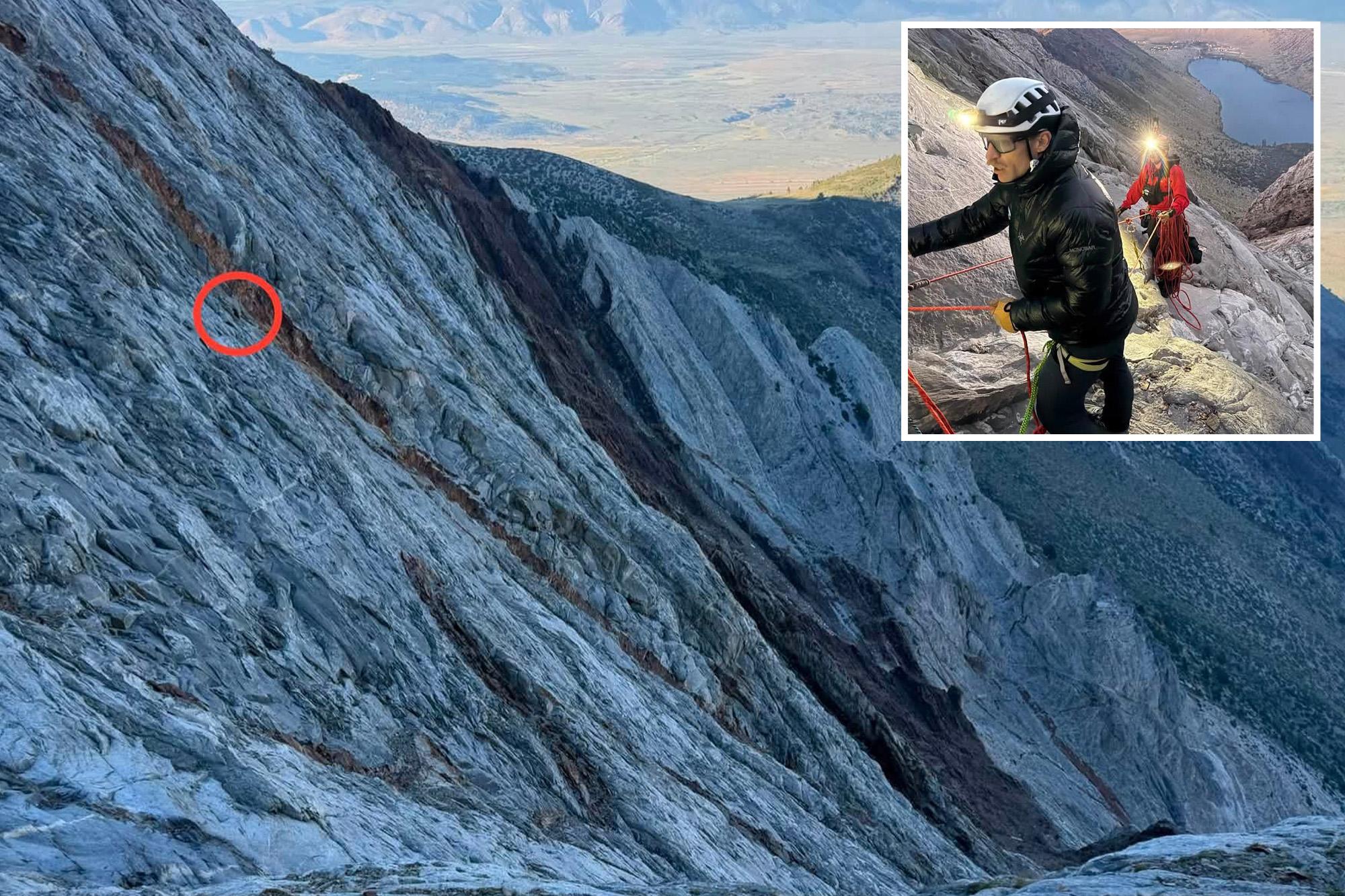 Sierra Nevada hiker trapped on 6-inch ledge 10,000 foot up California mountain 138925922