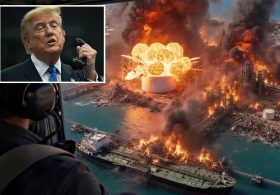 Trump posts AI-generated video of Iran’s Kharg Island ‘blown to smithereens’ hours after first US strikes in a month