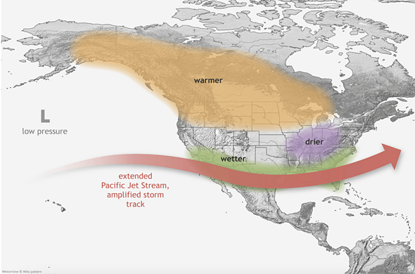 Winter snow map show 14 states set to be hammered by Super El Niño 214673 1