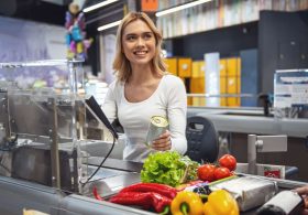 Teenage Cashier Desperately Hoping Middle-Aged Man Will Start Up Small Talk With Her