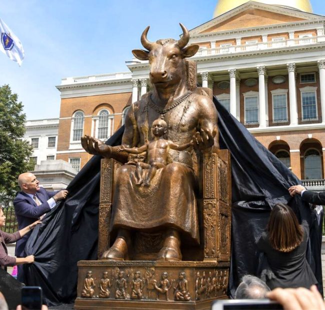 Massachusetts Democrats Unveil Statue Of Molech At State Capitol
