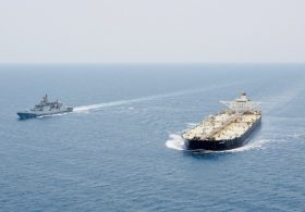 Indian Navy escorts oil tankers through Red Sea chokepoint