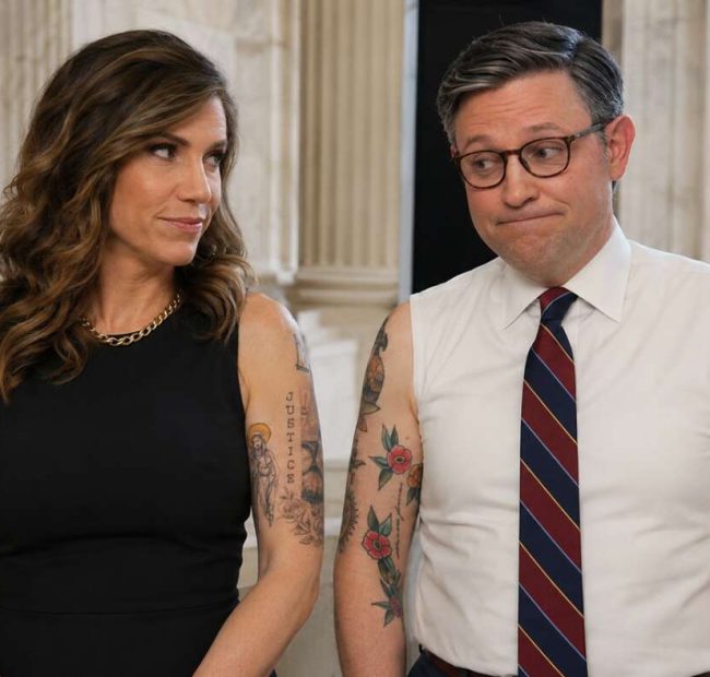 Embarrassing Moment As Mike Johnson And Nancy Mace Realize They Got Matching Tattoos