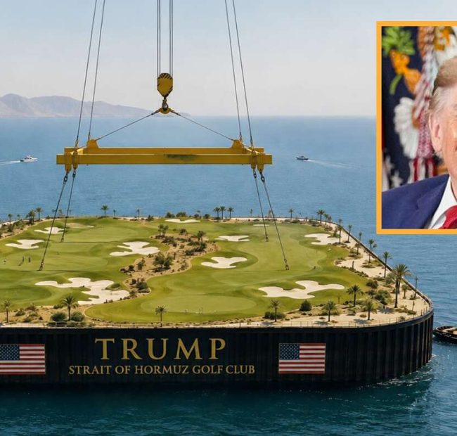 Trump Claims Strait Of Hormuz For U.S., Unveils Floating Golf Course
