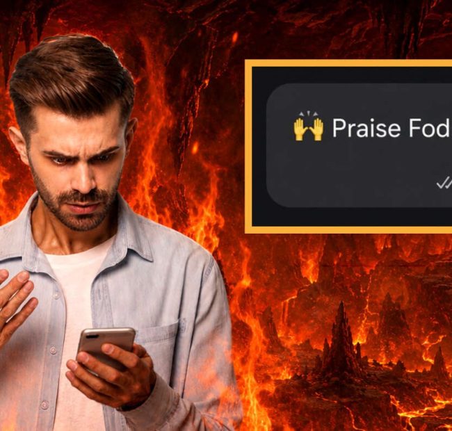 Man Sent To Hell After Phone Autocorrects His Text Message To ‘Praise Fod’