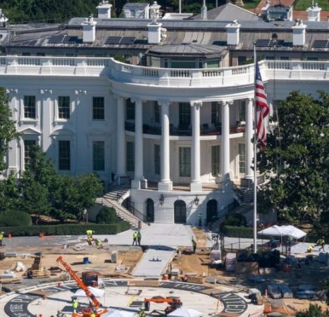 Trump revamps White House helipad, then tears it up
