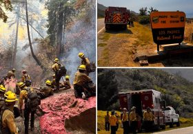 New wildfire explodes near site of massive California blaze as dozens evacuated from their homes