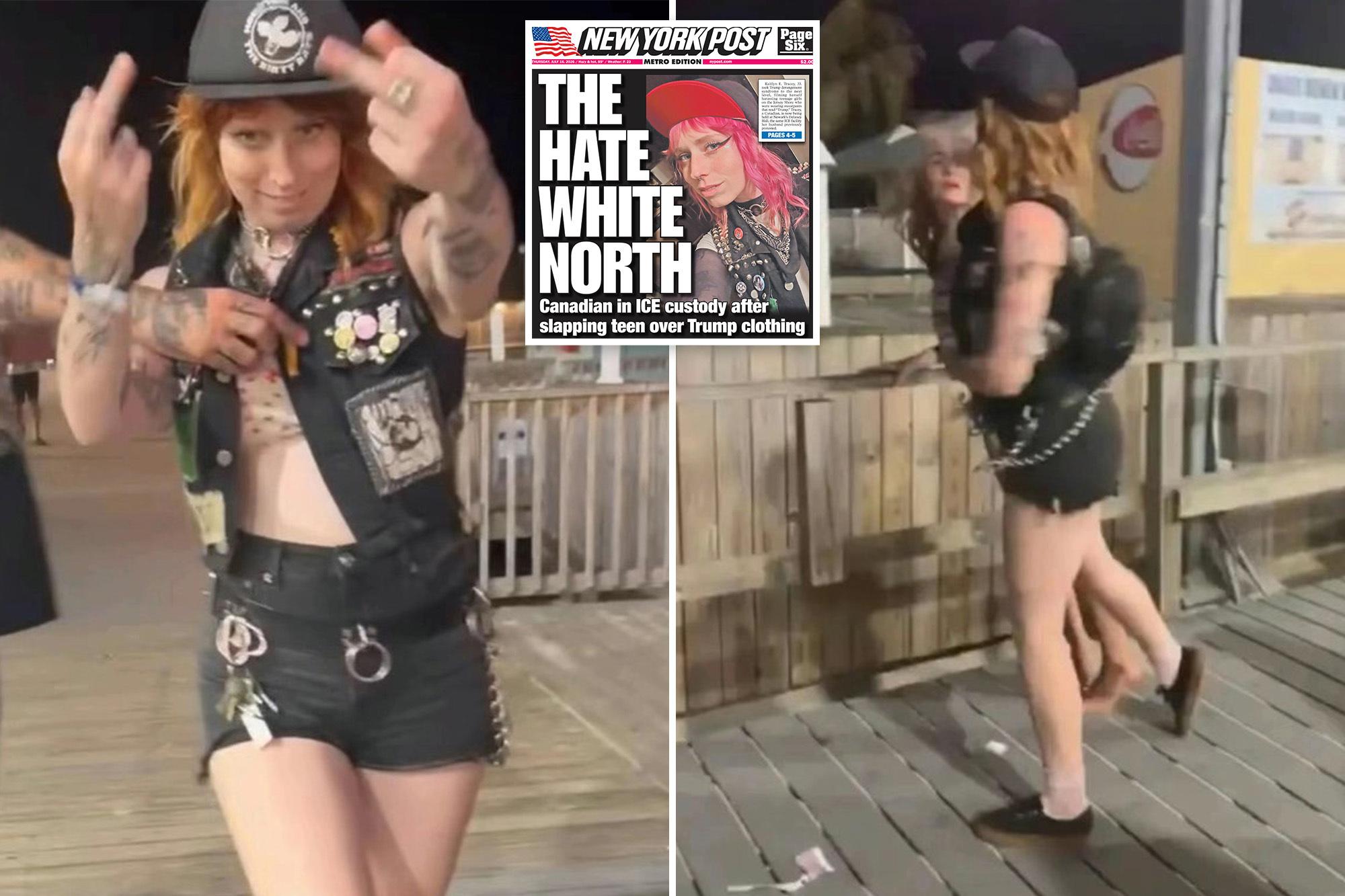Canadian who battered patriotic teen on NJ boardwalk ordered deported — as she downplays caught-on-camera attack COMP HNXEvJVbAAADMgg