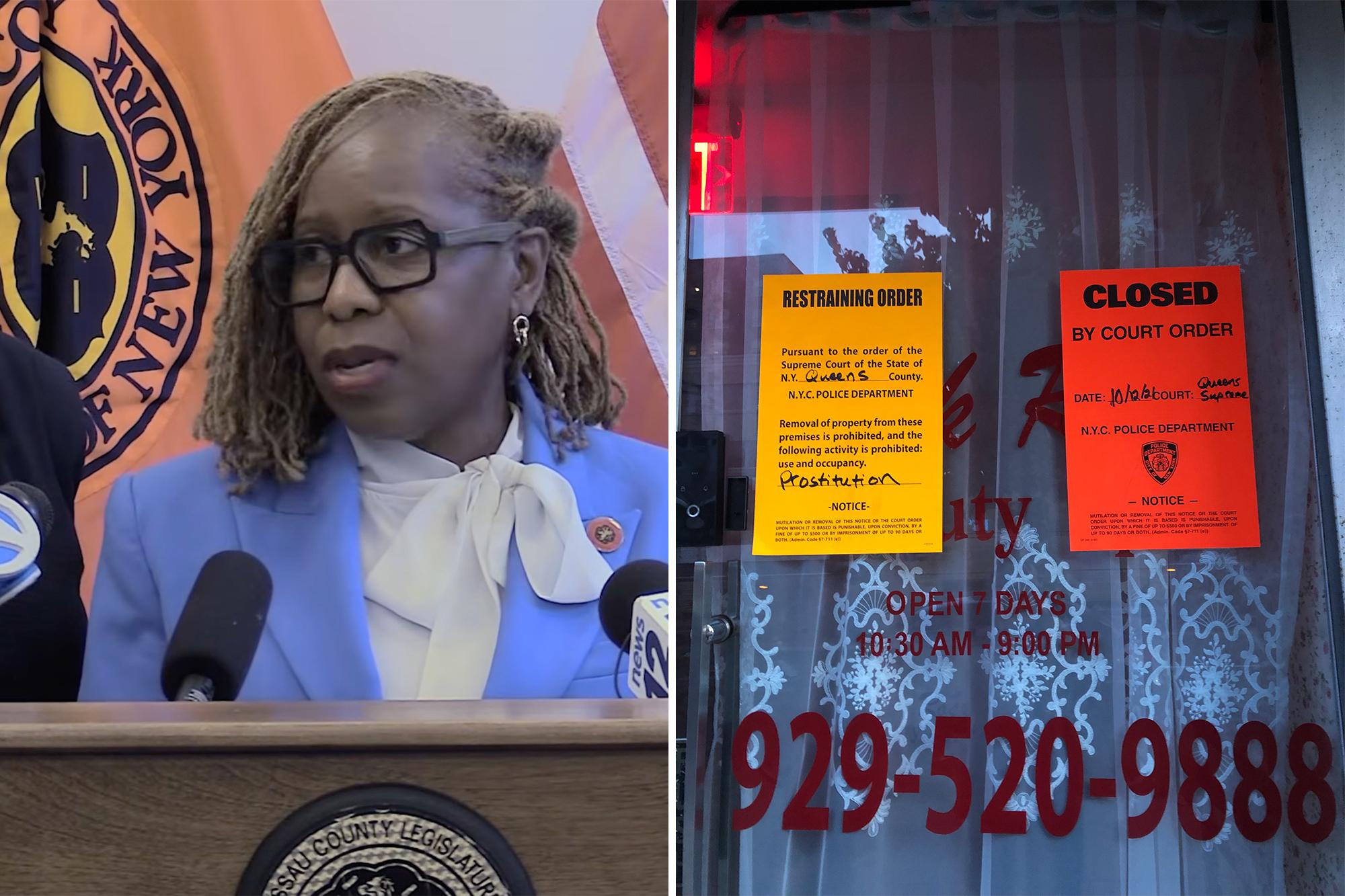 Nassau County Dems push new measure to crackdown on human trafficking at dirty massage parlors COMP MASSAGE