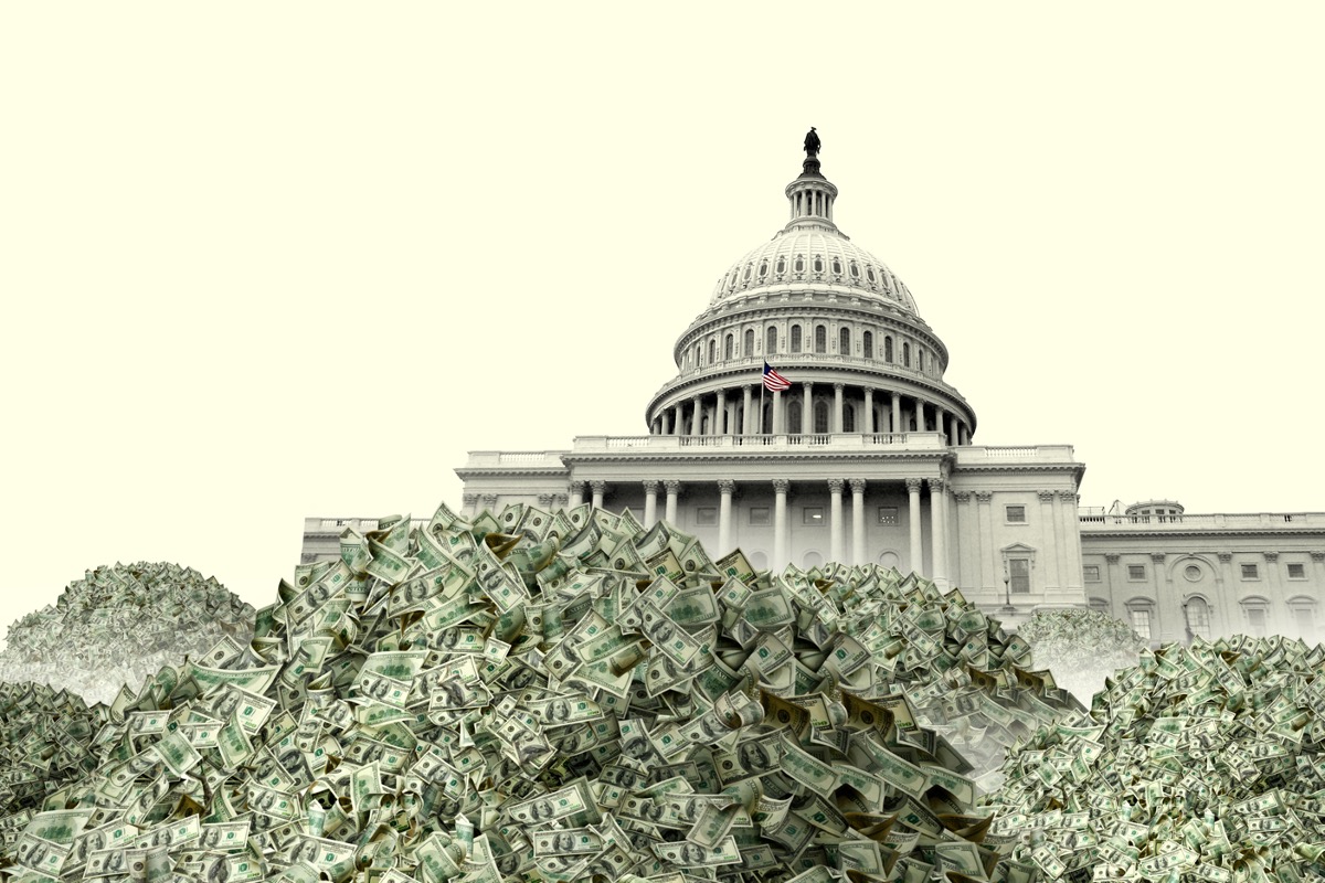 Almost $4T Added to National Debt Since January 2025, $1T Since Iran War Began Capitol buried in cash national debt 080726 Getty 2181762692