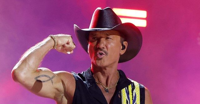 Tim McGraw Falls Flat on His Back During Cincinnati Concert After Boot Gets Caught in Stage Platform GettyImages 2280276956 640x335 1