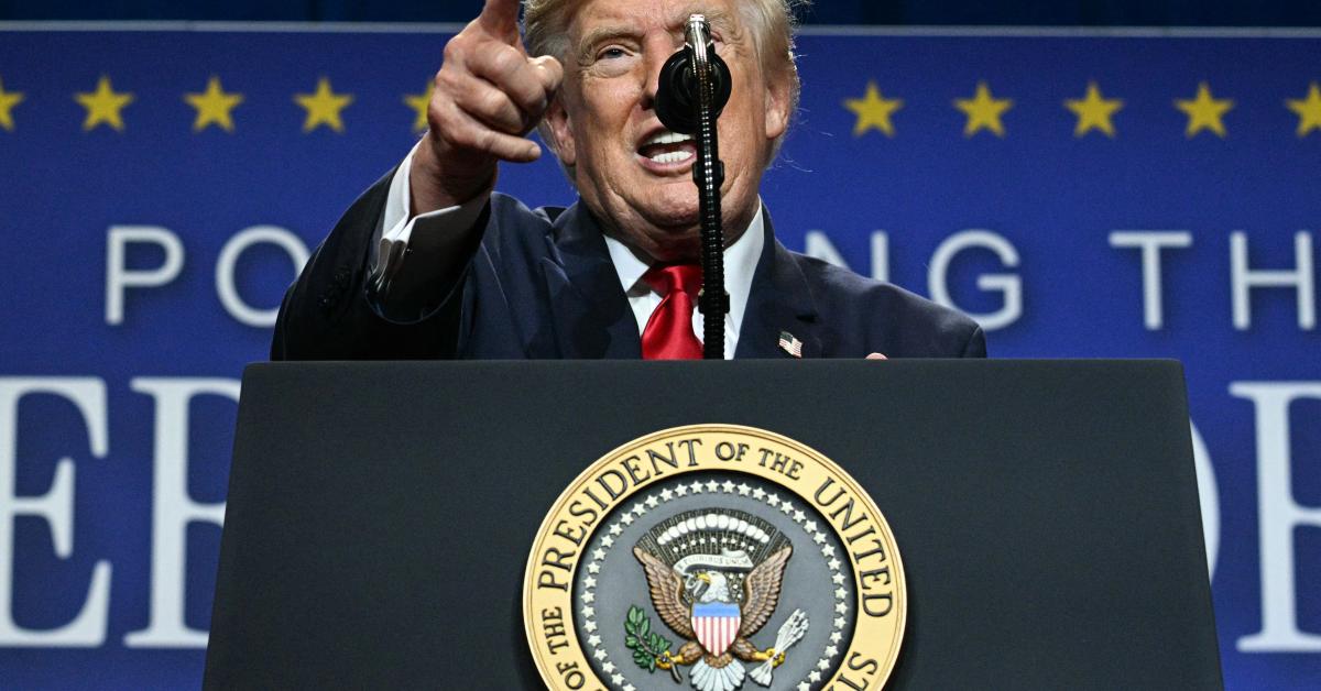 Trump tells his supporters to pretend he's on the ballot in November and vote in the midterms GettyImages 2288407276 5