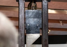 Protestors Show Up with Guillotine at City Council Meeting and Scare Off Data Center Reps