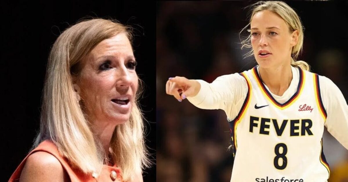 WNBA Commissioner Cathy Engelbert PANICS, Sends Memo Calling Biological Males in Women’s Sports “Complex and Nuanced” After Enes Freedom and Royce White Declare for the Draft Sophie Cunningham and WNBA Commish Englebert 1200x630 1