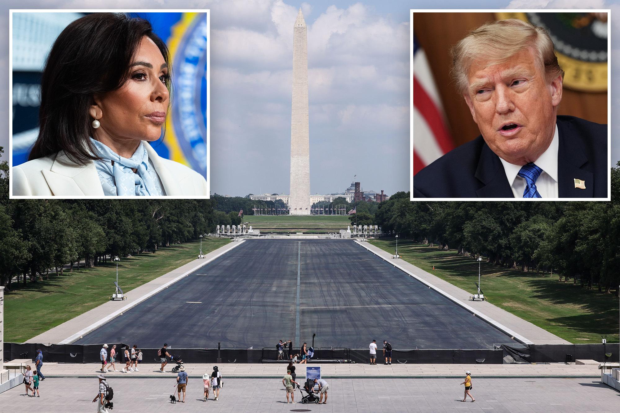 Trump sternly rebukes Jeanine Pirro’s decision to withdraw charges against alleged Reflecting Pool vandal David Hearn: ‘I disagree 100%’ Trump Pirro 1