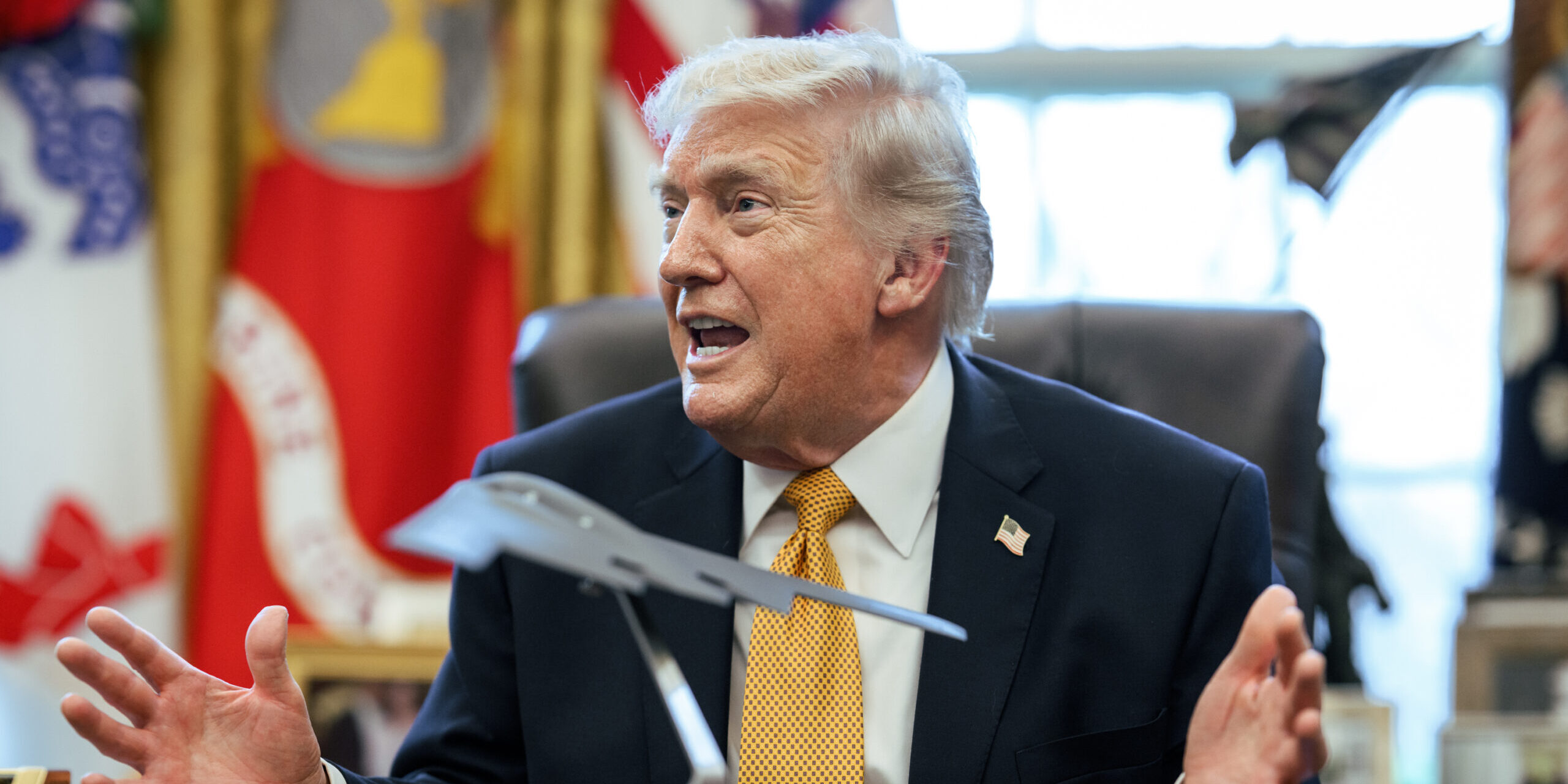 Trump Threatens to ‘Bomb the S**t’ Out of Oman If It ‘Gets in the Way’ of Iran Objectives. Trump Spirit Bomber scaled e1773867091155