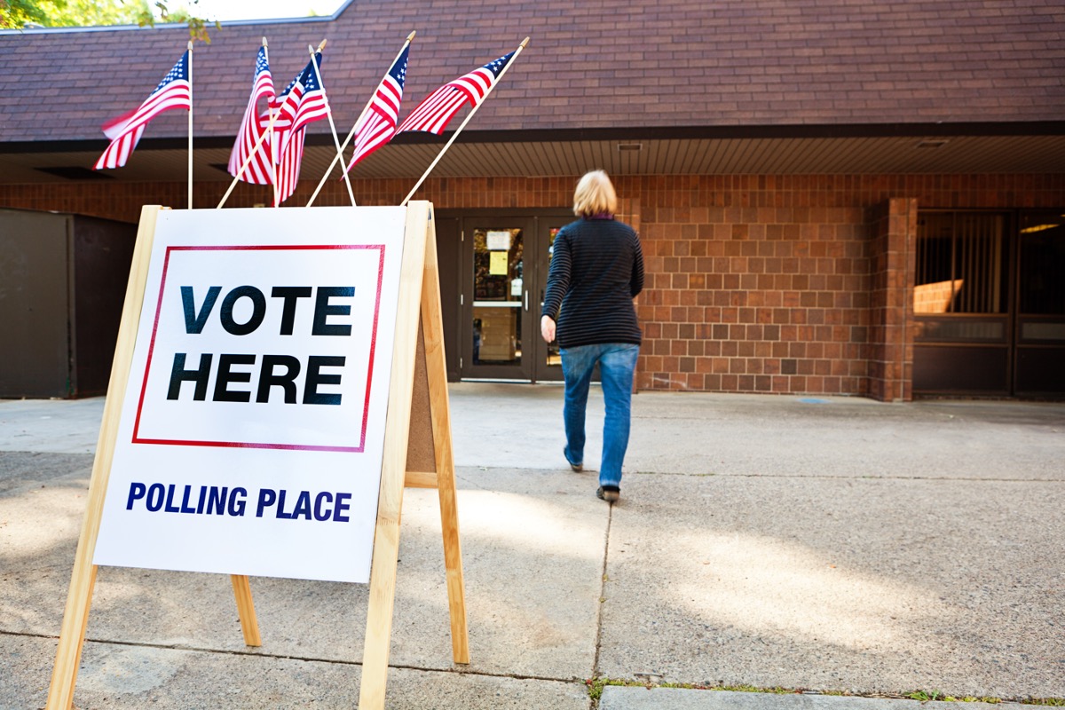 Computerized Elections: The Votes Are Still Out Voting vote polling place outside 081326 Getty 478598956