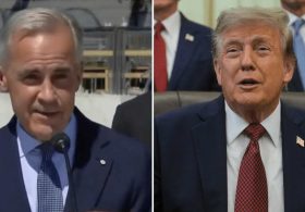 Mark Carney appears to mock Trump after teleprompter malfunctions during press conference
