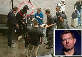 Moment disgraced Eric Swalwell is surrounded by FBI agents at San Francisco airport