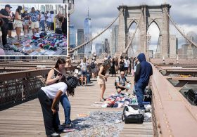Dozens of illegal vendors swarm Brooklyn Bridge, crowd out licensed counterparts including disabled vets
