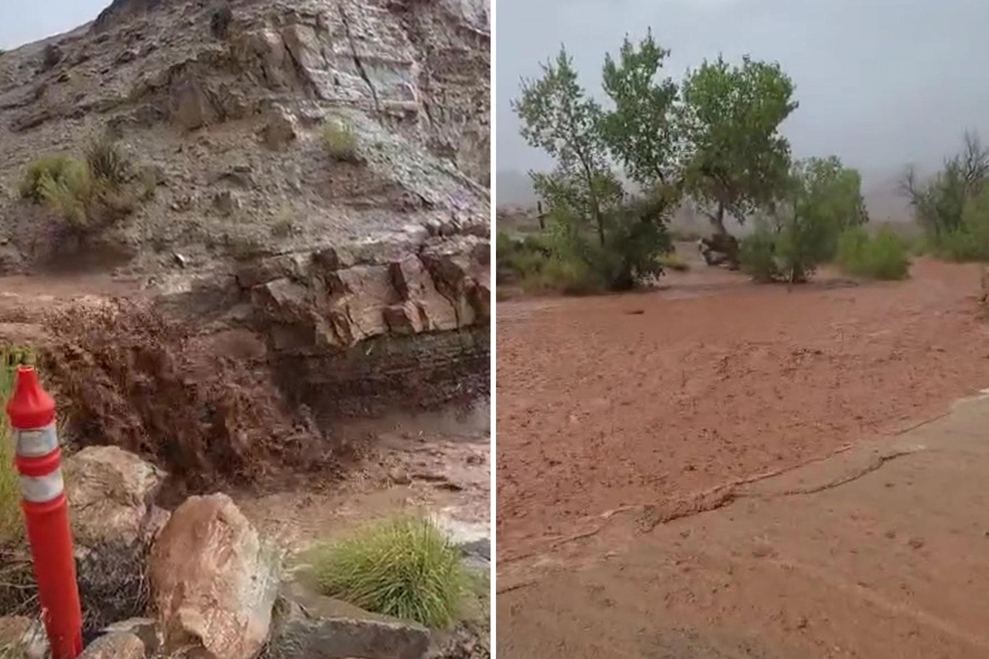 Dozens evacuated as flash floods suddenly strike the Grand Canyon with wall of water wiping out trails comp 61