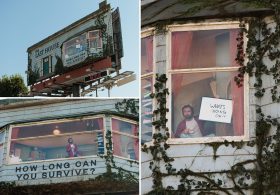 Someone is living in a billboard high above Hollywood’s famed Sunset Strip: ‘I wave to this guy every day’