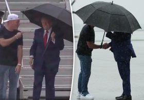 Pat McAfee greets President Trump ahead of Patriot Games on ESPN