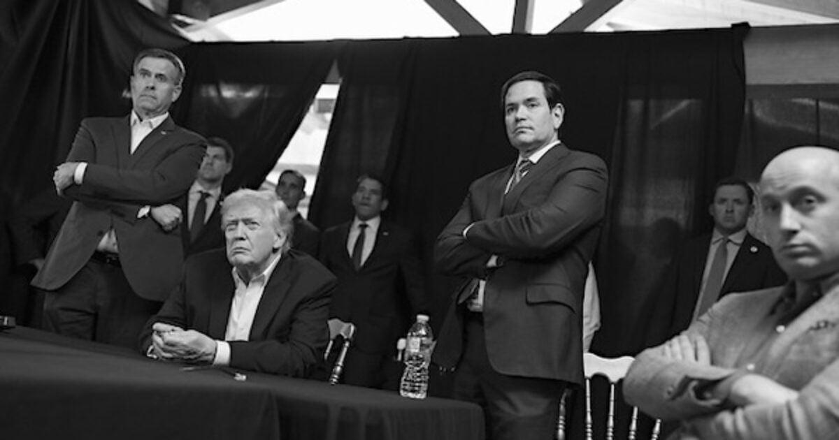 ‘Lower gas prices’: Trump announces ‘the biggest oil deal in world history!’ e marco rubio stephen miller venezuela nicolas maduro bw 1200x630 1