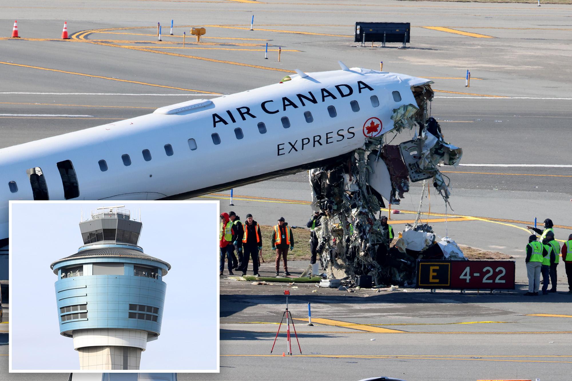 LaGuardia air traffic controllers left work early on night of deadly Air Canada jet and fire truck collision: report ic Controller LGA AIr canada