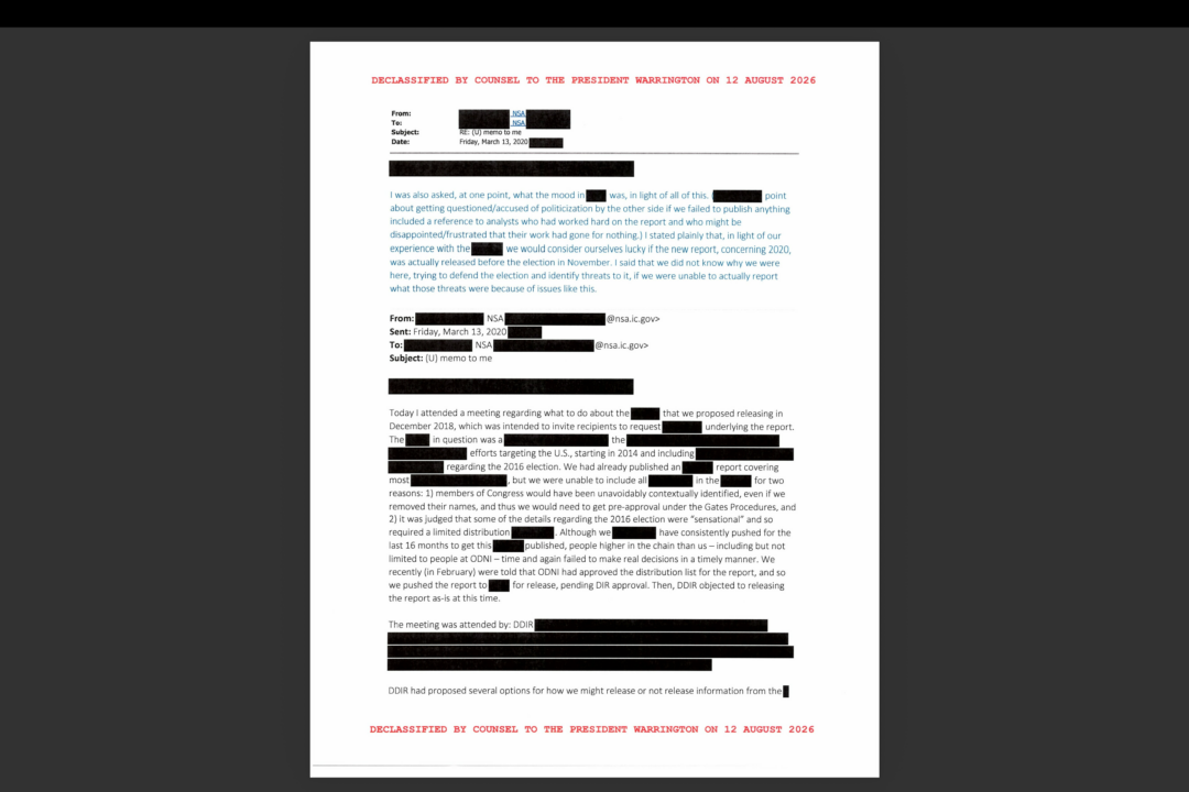 NSA Blocked Reports of CCP Interference in US Elections From Reaching Trump: Declassified Docs id6076310 Screenshot2026 08 17at63930PMpng 20260817224458545 1080x720 1
