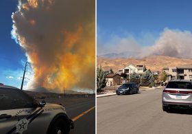 Hawk Fire explodes on California border as evacuation warnings issued