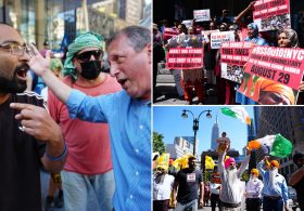 Dem pol Brad Lander ripped as ‘Zionist balls–k’ by hate-filled lefty protesters outside Hindu-nationalist speech at MSG